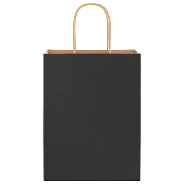 vidaXL Paperikassit 250 kpl kahvoilla musta 21x11x28 cm