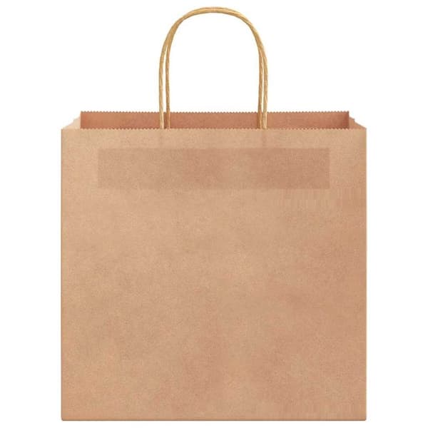 vidaXL Kraftpapperspåsar 50 st med handtag brun 26x17x25 cm