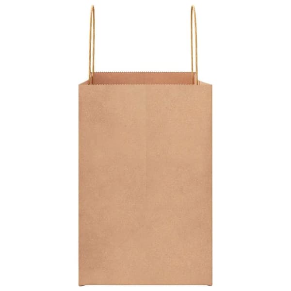 vidaXL Kraftpapperspåsar 50 st med handtag brun 26x17x25 cm