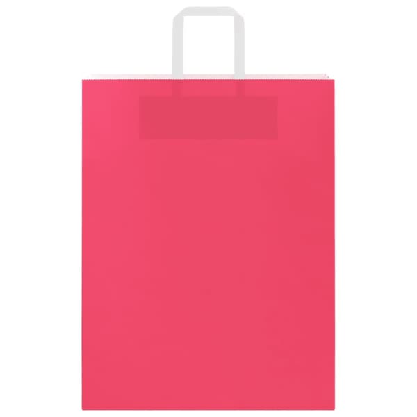 vidaXL Kraftpapperspåsar 50 st med handtag rosa 32x12x42 cm