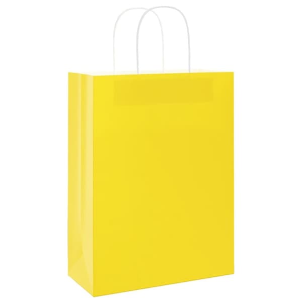 vidaXL kraftpapirposer 250 stk. med håndtag 26x12x35 cm gul