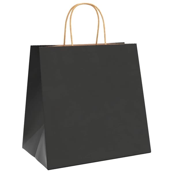 vidaXL Kraftpapperspåsar 50 st med handtag svart 26x17x25 cm