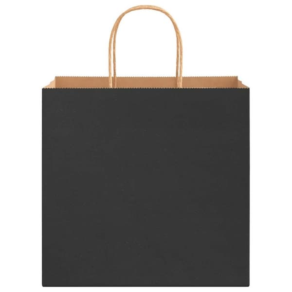 vidaXL Kraftpapperspåsar 50 st med handtag svart 26x17x25 cm