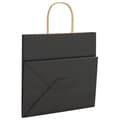 Miniatyrbild 9 av 11: vidaXL Kraftpapperspåsar 50 st med handtag svart 26x17x25 cm