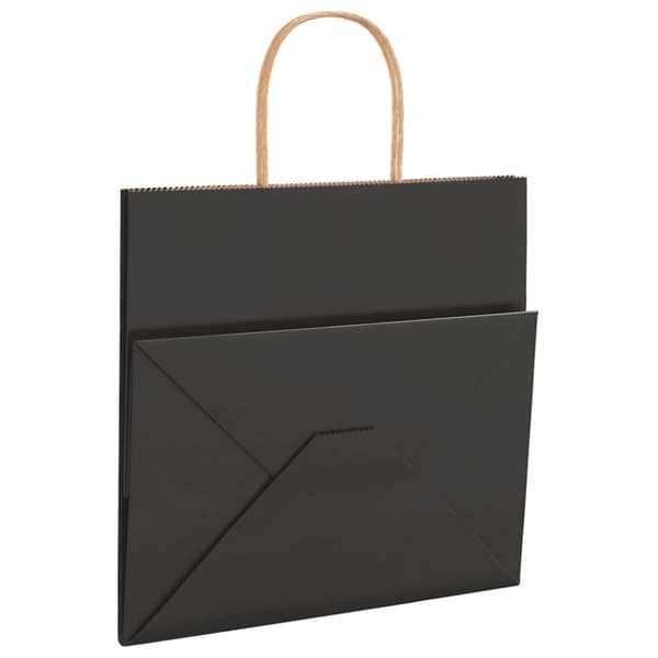 vidaXL Kraftpapperspåsar 50 st med handtag svart 26x17x25 cm