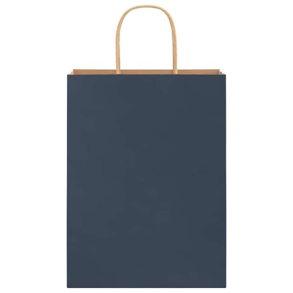 vidaXL kraftpapirposer 50 stk. med håndtag 26x12x35 cm blå