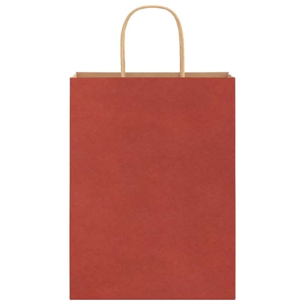 vidaXL Kraftpapperspåsar 250 st med handtag röd 26x12x35 cm