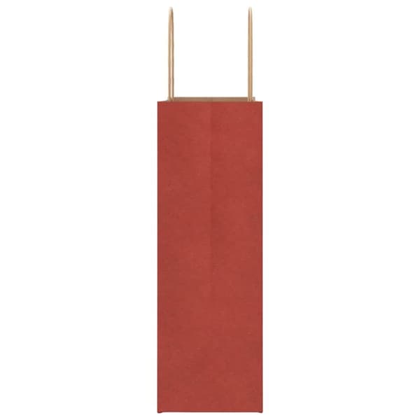 vidaXL Kraftpapperspåsar 250 st med handtag röd 26x12x35 cm