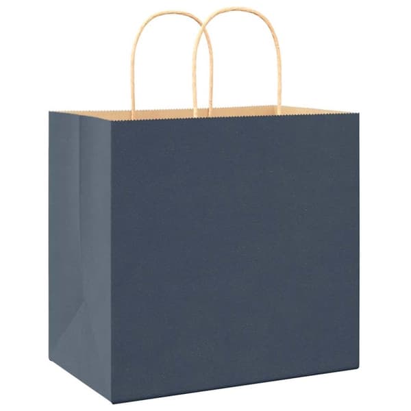 vidaXL Kraftpapperspåsar 50 st med handtag blå 26x17x25 cm