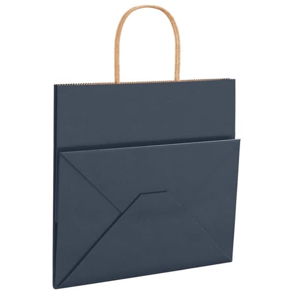vidaXL Kraftpapperspåsar 50 st med handtag blå 26x17x25 cm