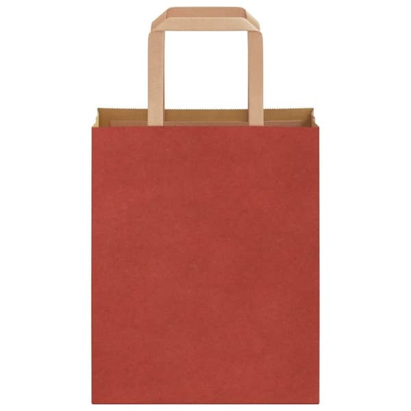 vidaXL Kraftpapperspåsar 50 st med handtag röd 18x8x22 cm