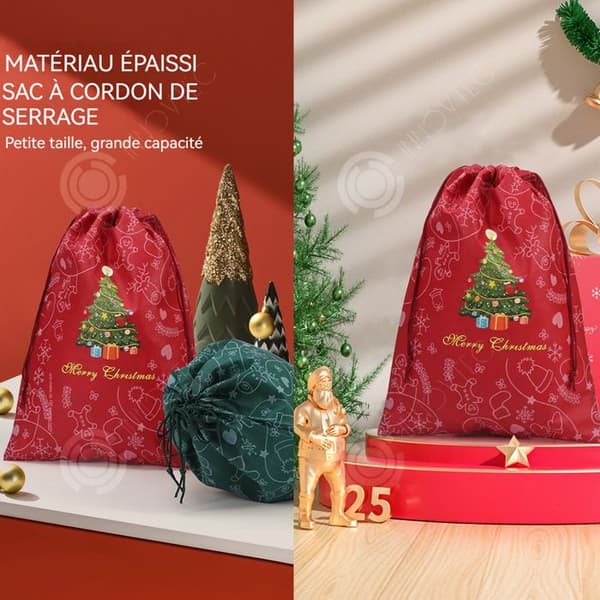 INN Ornaments Set med 4 Julklappspåsar 29,5x39,5cm 40x54,5cm Röda och gröna stilar Julklappspåsar Godispåse