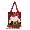Miniatyrbild 1 av 4: INN Ornaments Set med 4 jultomte presentpåsar Snowman Deer Christmas Tote Bag Presentpåsar och presentpåsar för barn
