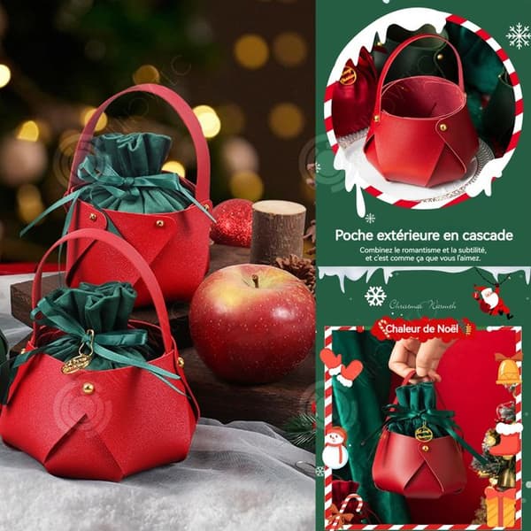 INN Ornaments Set med 4 Creative Christmas Apple Bag Portable Velvet Gift Bag Apple Packaging Box för nyårsafton Nej