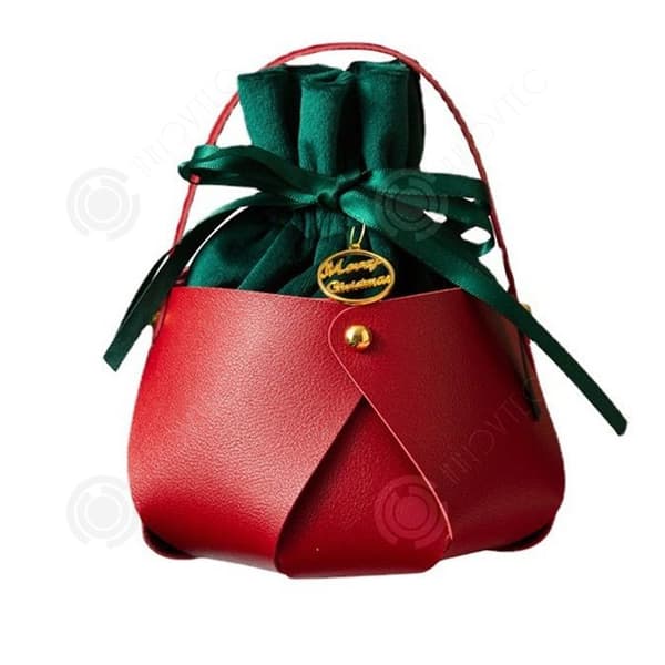 INN Ornaments Set med 4 Creative Christmas Apple Bag Portable Velvet Gift Bag Apple Packaging Box för nyårsafton Nej