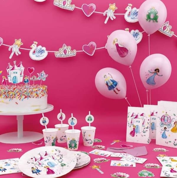P'TIT Clown re22509 - Set med 8 påsar födelsedag Princessor