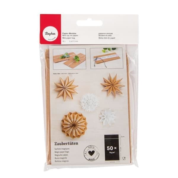 Papperspåsar och påsar - RAYHER - Déco - Kraft - 11,5 x 5,3 cm - Matförpackning