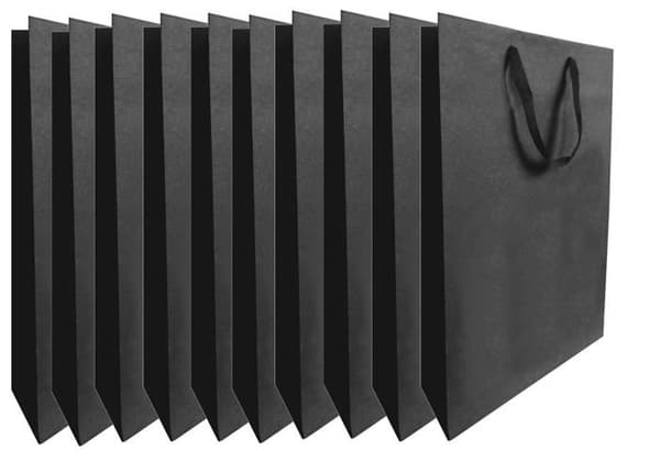 Pochette present Creastyl - 34322 - Ludi-Vin Set om 10 Svarta Papperskassar utan fönster för 3 Vinflaskor