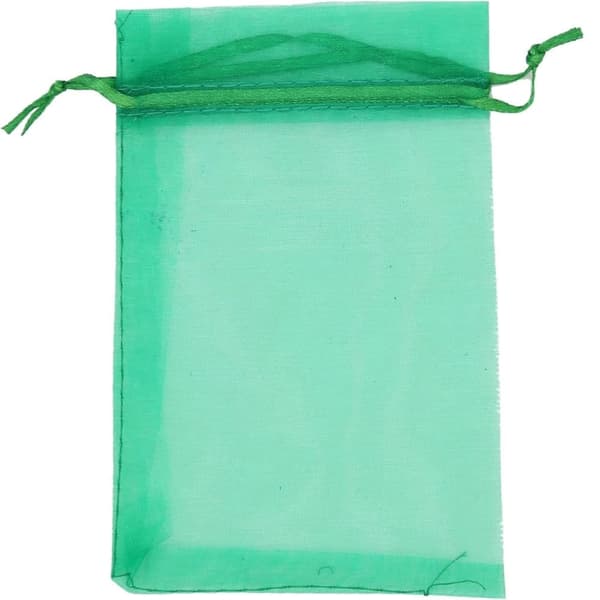 100 st 15x20 cm genomskinliga organzapåsar med dragsko - Smyckespåsar för fester, presentpåsar, växtavvisande fågelpåsar (grön)