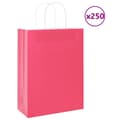 Miniatyrbild 1 av 2: Kraftpapperspåsar 250 st med handtag rosa 26x12x35 cm