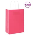 Miniatyrbild 1 av 2: Kraftpapperspåsar 250 st med handtag rosa 15x8x21 cm