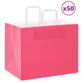 Miniatyrbild 1 av 2: Kraftpapperspåsar 50 st med handtag rosa 32x22x24 cm