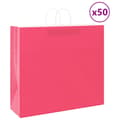 Miniatyrbild 1 av 2: Kraftpapperspåsar 50 st med handtag rosa 54x15x49 cm