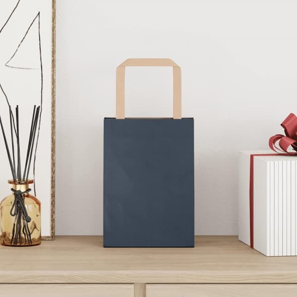 Kraftpapperspåsar 250 st med handtag blå 15x8x21 cm