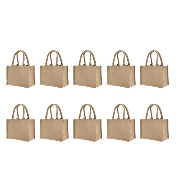 Burlap Presentpåsar, Miljövänligt Material, Vattentåligt, Hållbar Design,10st-små