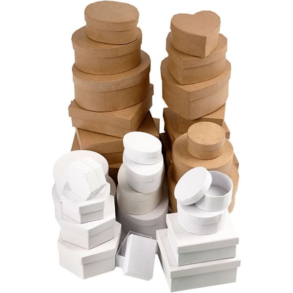 Pappaskar - 8 - 20 cm - Kvist och Vit - 30 st