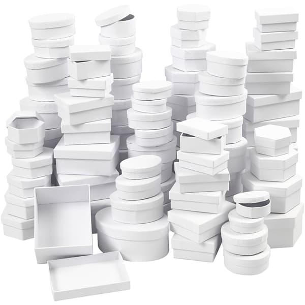 Pappaskar - Dia. 5,5 - 16 cm - Vit - 168 st