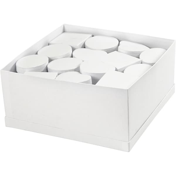 Vita papp-askar 10-12 cm - Höjd: 5 cm - 27 st