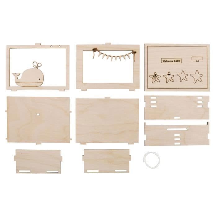 3D presentask i trä "Baby", FSCMixCred, natur, 11,5x8,5x5cm, kit med 15 st, box 1kit
