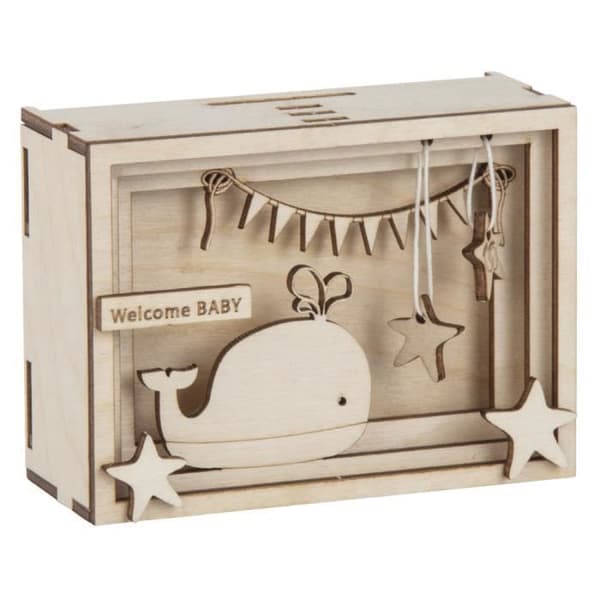 Trä presentlåda - Baby - 3D - Natur - 11,5x8,5x5cm - 15 st