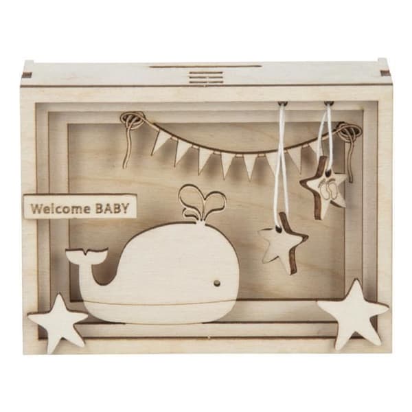 Trä presentlåda - Baby - 3D - Natur - 11,5x8,5x5cm - 15 st