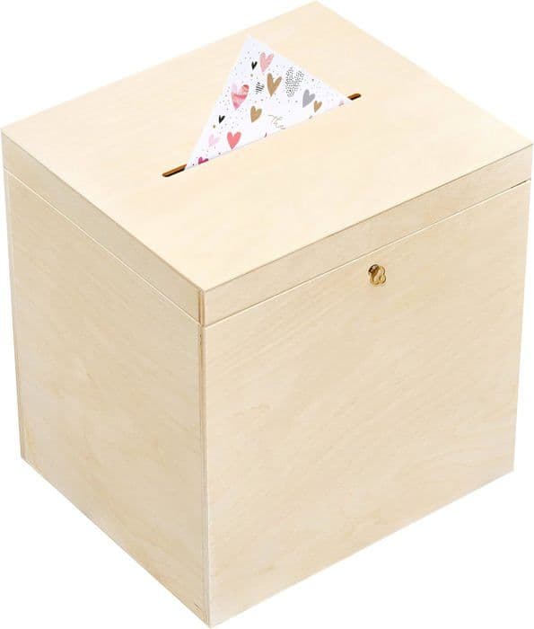 Naturlig träkuvertlåda - KREATIV DECO - Bröllopsurna - Brevminneslåda