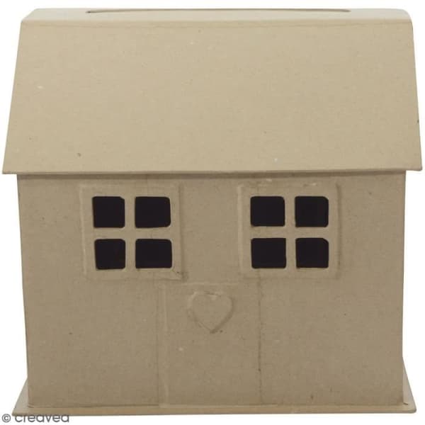 Pappersmache urna - DECOPATCH - Dekorativt hus - 26 x 24,5 x 15 cm - För vuxna - Blandat