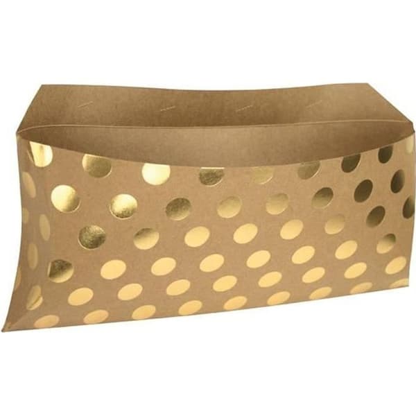 Presentförpackning - MegaCrea DIY - 35 cm - 2 stycken - Kartong - Guldprickar