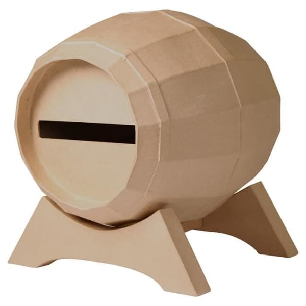Pappersmaché urna - DECOPA - Fat - 30 x 29 x 25 cm - Anpassningsbar dekoration - Blandet