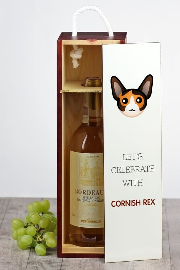 Cornish Rex - vinkasse med grafik og Art-Dog-mærket inskription