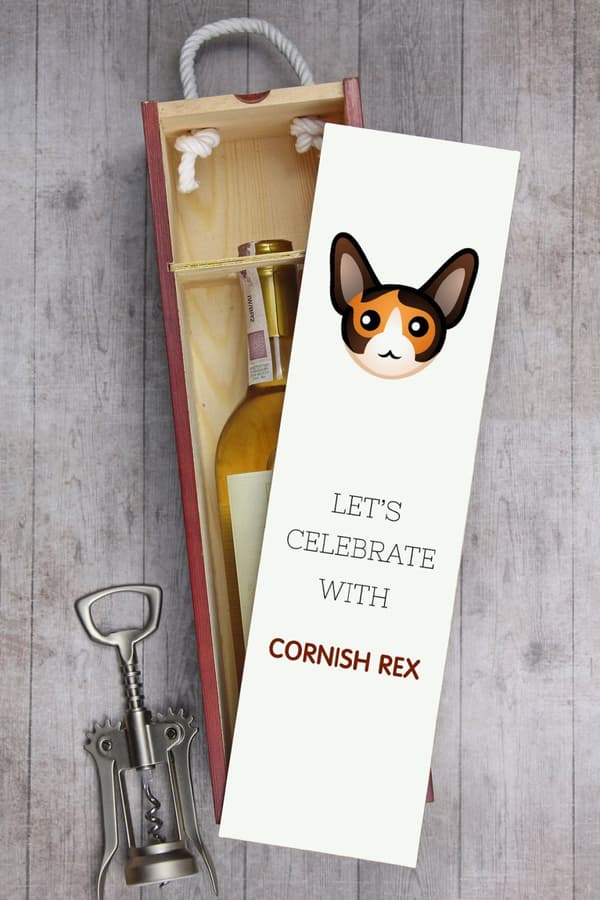 Cornish Rex - vinkasse med grafik og Art-Dog-mærket inskription