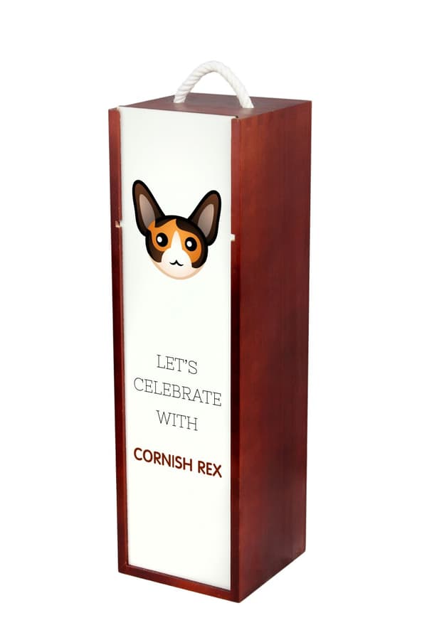 Cornish Rex - vinkasse med grafik og Art-Dog-mærket inskription