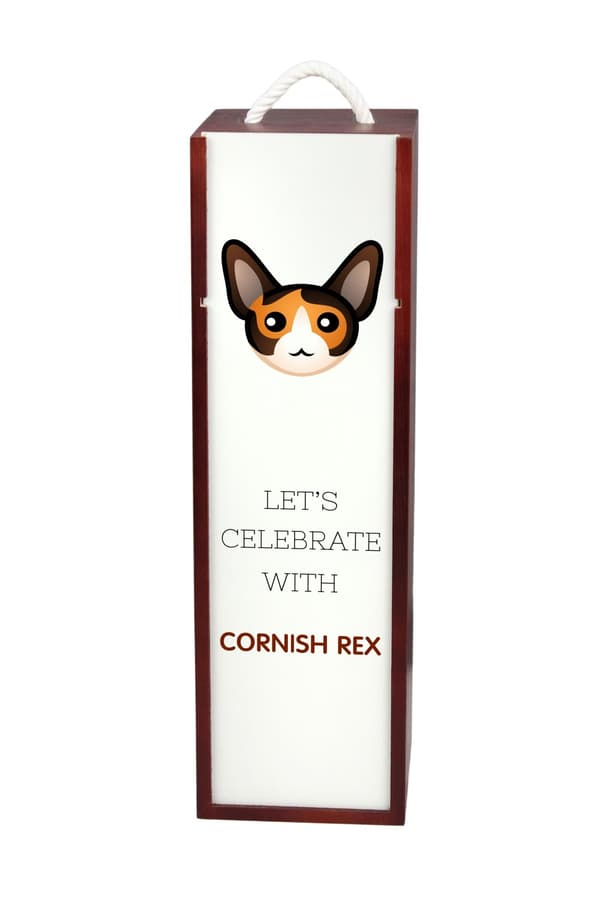 Cornish Rex - vinkasse med grafik og Art-Dog-mærket inskription