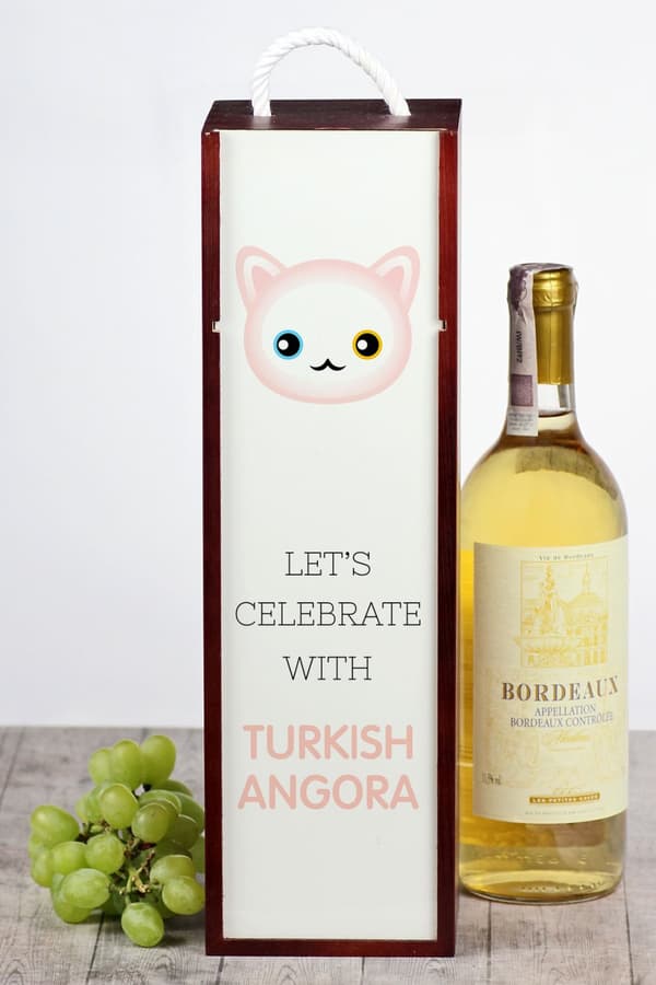 Turkisk angora - vinlåda med grafik och inskriptionen av varumärket Art-Dog