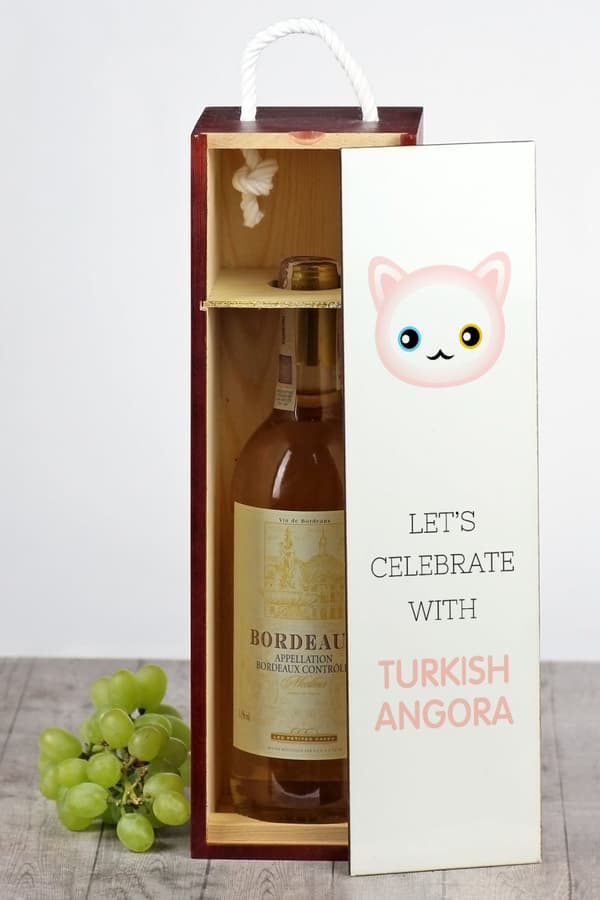 Turkisk angora - vinlåda med grafik och inskriptionen av varumärket Art-Dog