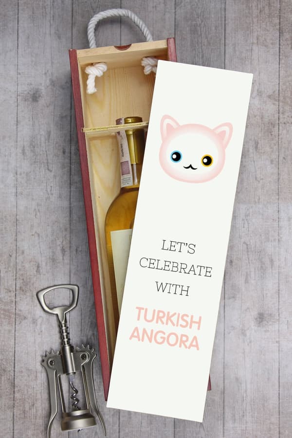 Turkisk angora - vinlåda med grafik och inskriptionen av varumärket Art-Dog