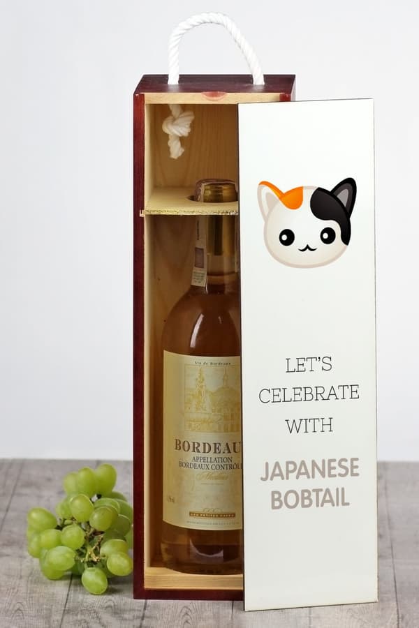 Japansk bobtail - vinkasse med grafik og inskriptionen af Art-Dog-mærket