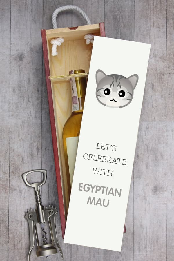 Egyptisk Mau kat - vinkasse med grafik og Art-Dog-mærket inskription