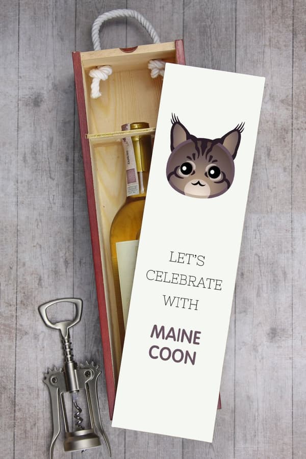 Maine Coon - vinkasse med grafik og Art-Dog-mærket inskription