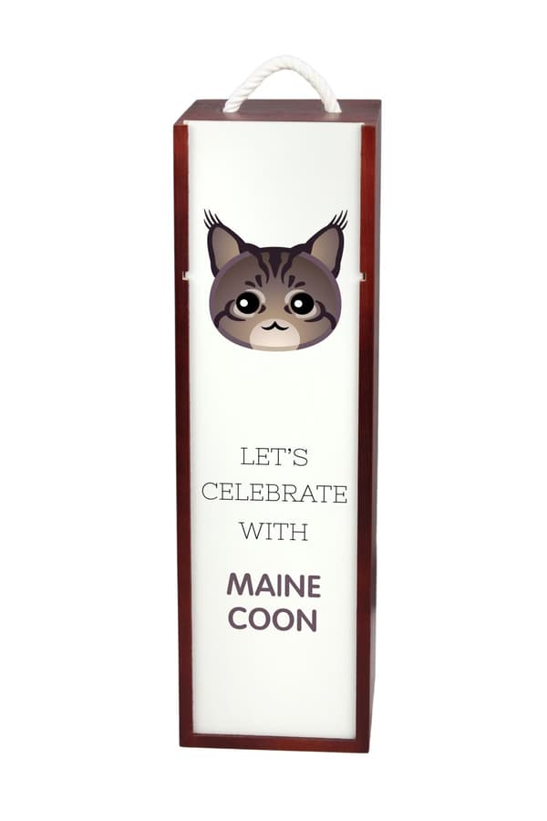 Maine Coon - vinkasse med grafik og Art-Dog-mærket inskription